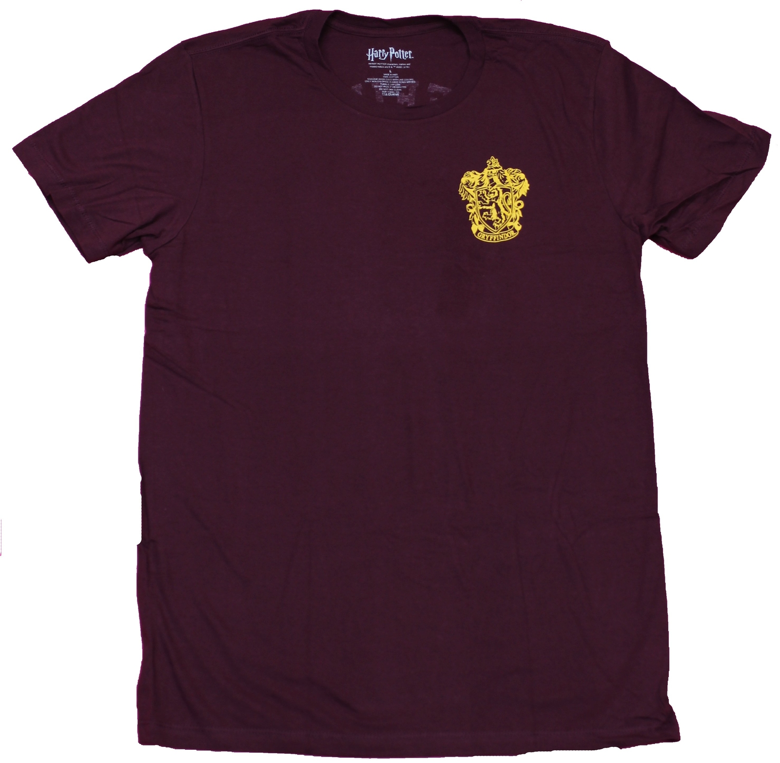 Harry Potter Adult New T-Shirt – Gryffindor Lapel Quidditch Crest Back