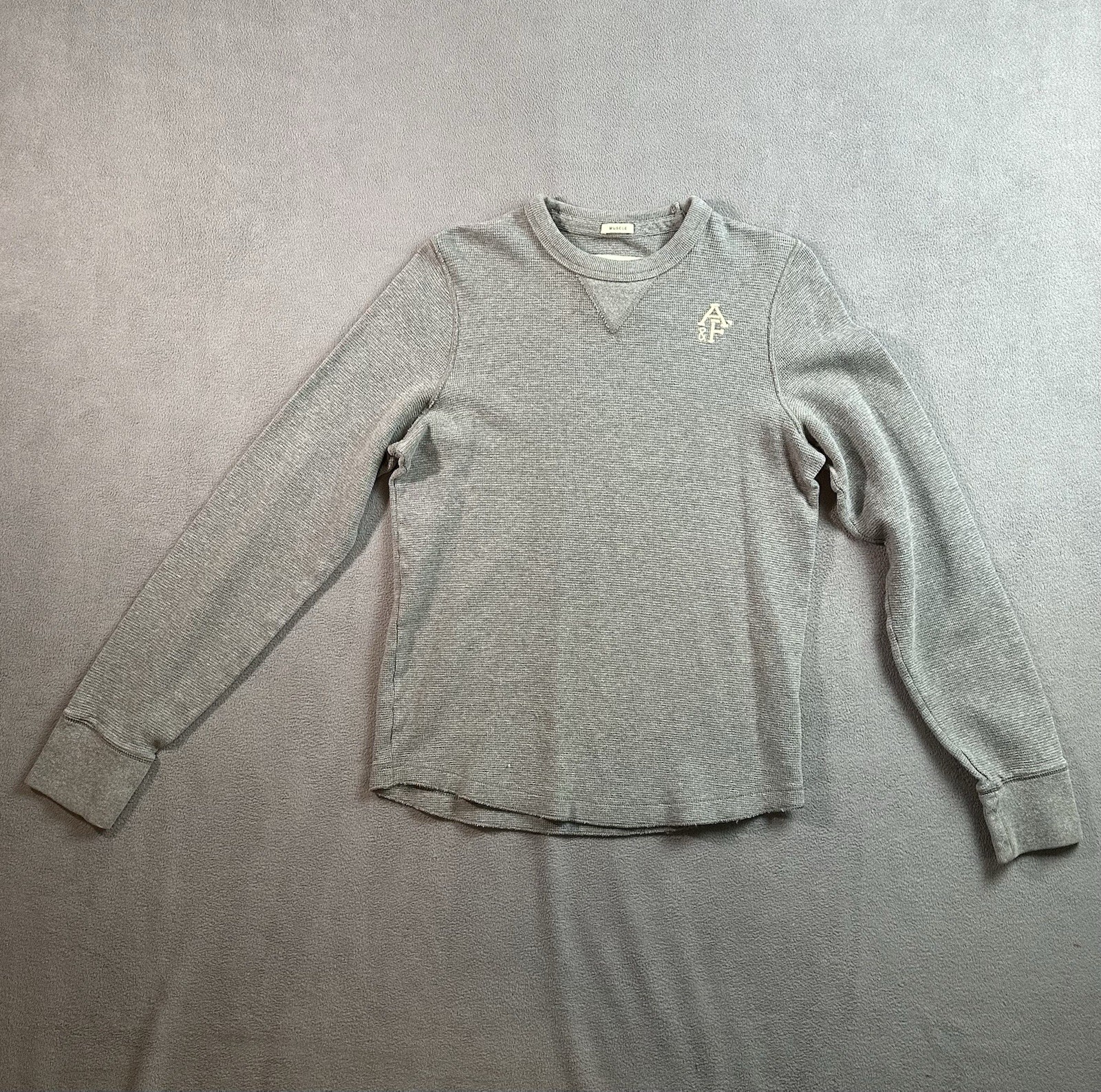 VTG Y2K Abercrombie Fitch Embroidered Thermal Waffle Knit Men’s Large Muscle gallery