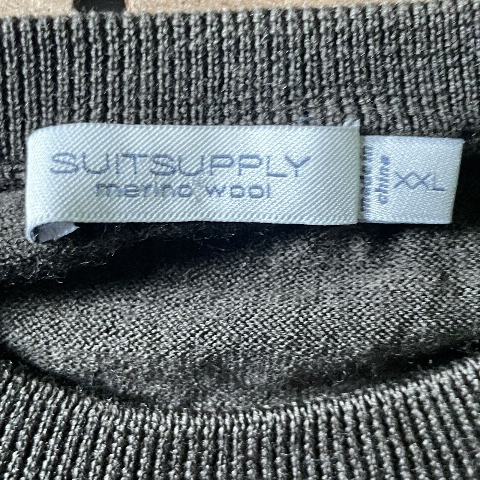 Suitsupply Shirt Mens Medium Olive Green Merino Wool Crew Neck Ribbed Knit gallery