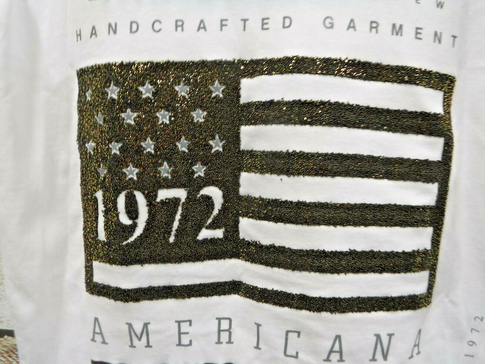 Shirt Marc Ecko Cut & Sew Mens Small Embellished Shiny Flag Slim T New Defect gallery