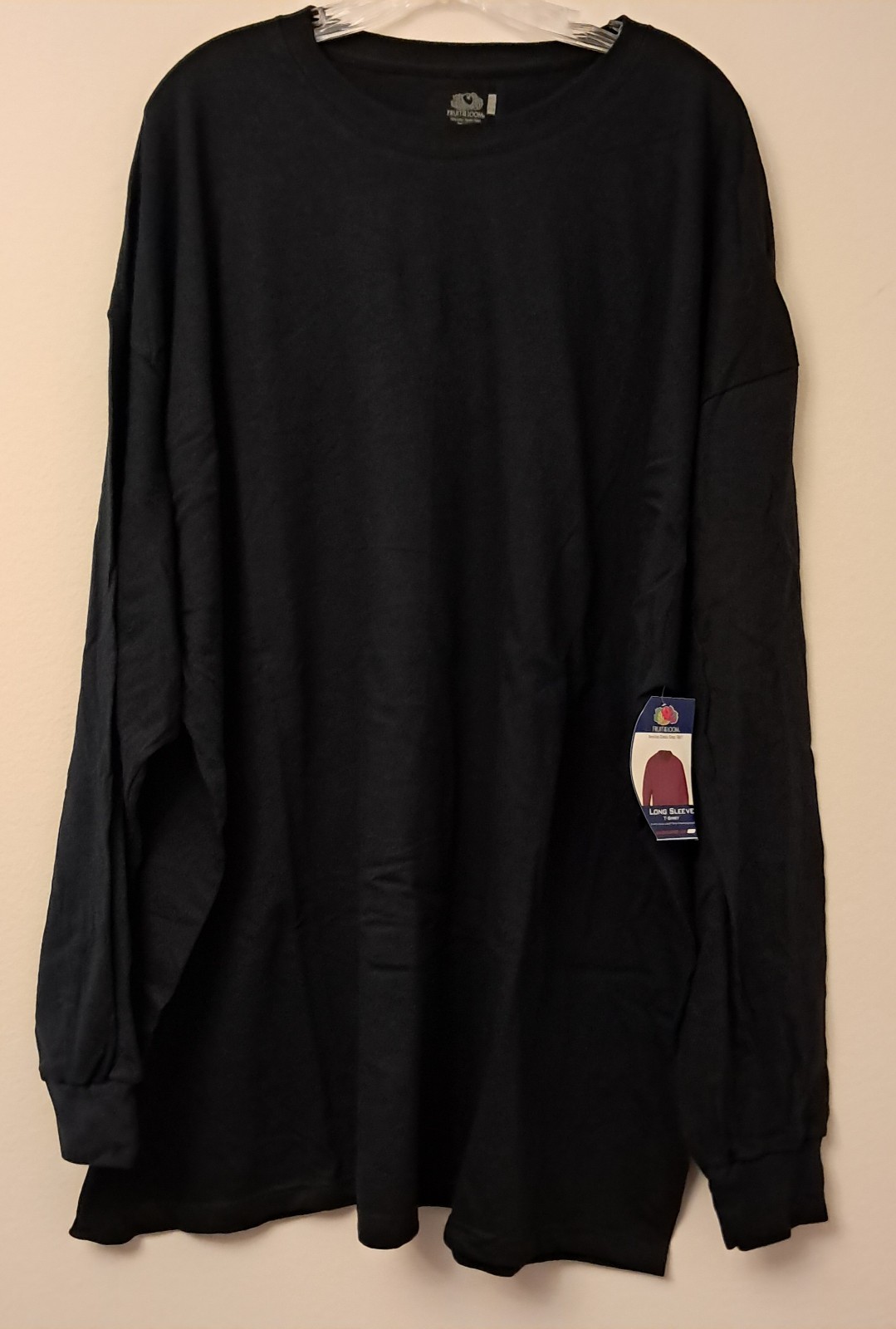 NWT Lot of 2 Fruit of the Loom 4X Navy Blue & Black Ribbed Cuff Cotton T-shirts gallery