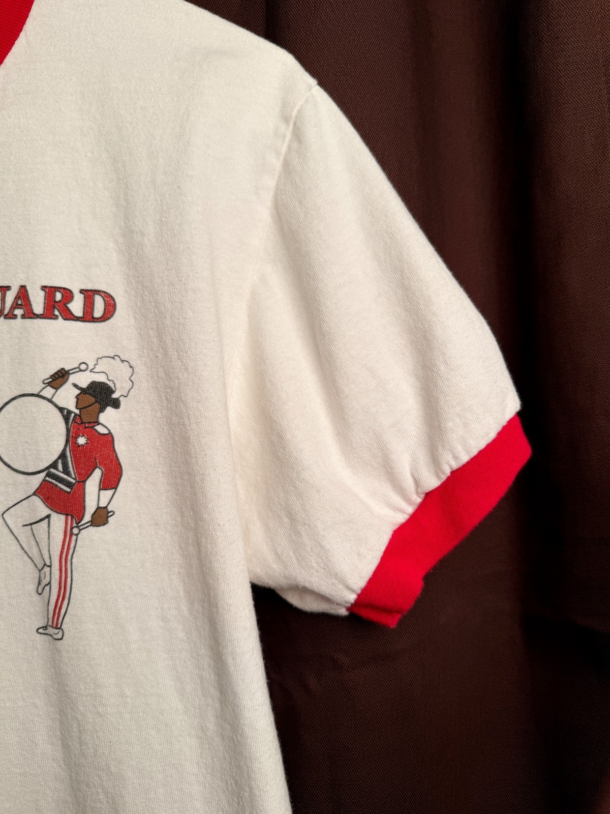 Santa Clara Vanguard SCV Retro Style Ringer T-Shirt Bass Drum Line Medium 2020s gallery