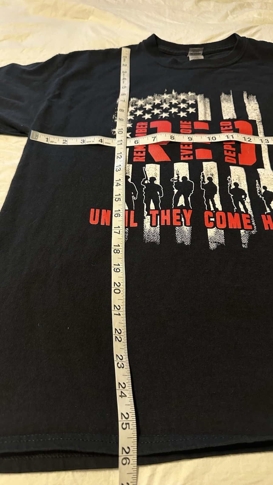 Remember Everyone Deployed Patriotic Tribute American Veteran Tshirt Adult sz L gallery