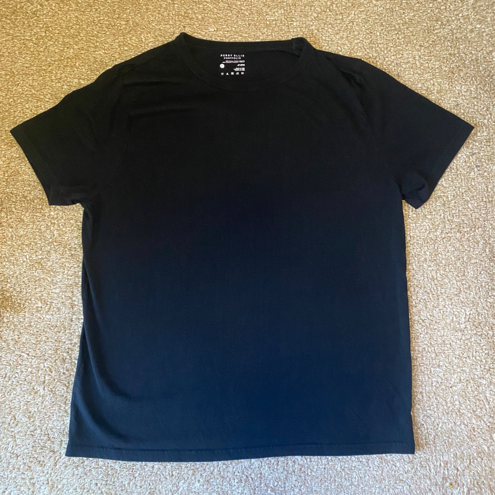 Perry Ellis Portfolio Men’s T‑Shirt Black XL Short Sleeve Crewneck Cotton Blend gallery