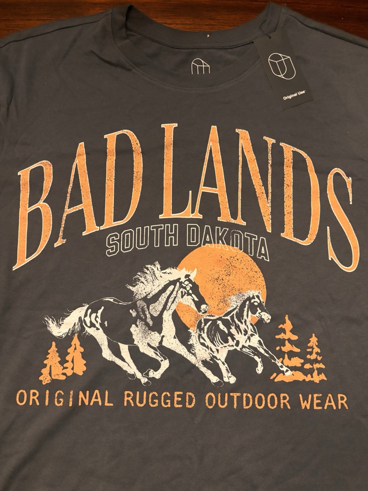 Bad Lands South Dakota Graphic Gray Long Sleeve T-Shirt Men's S gallery