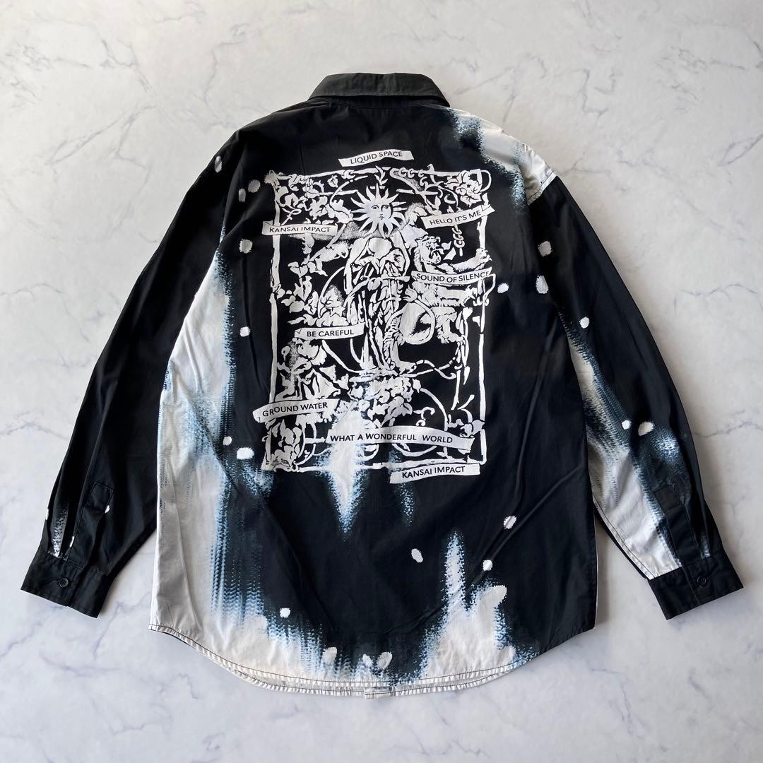 90s-00s Kansai Yamamoto KANSAI IMPACT Archive Grunge Bleach Shirt M