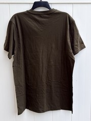CSG Men’s Large Dark Olive 100% Cotton Short Sleeve V Neck Basic Tee NWT