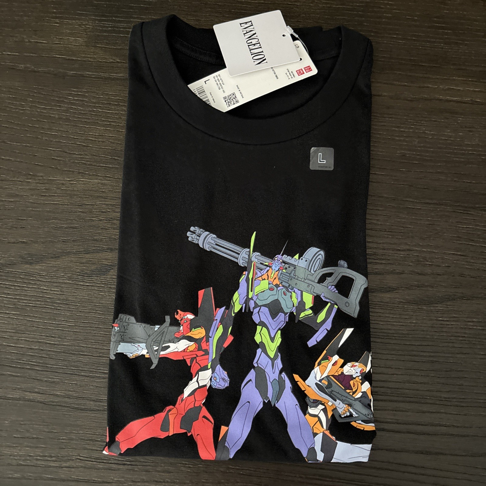 UNIQLO NEON GENESIS EVANGELION BLACK TSHIRT SIZE LARGE NWT (REI ASUKA SHINJI) gallery