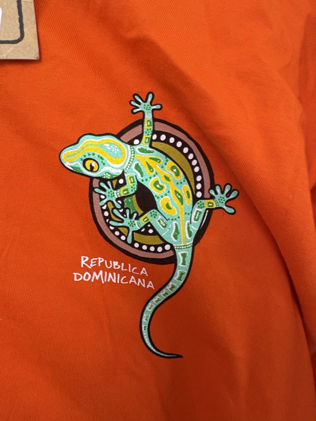 Caribbean Taino Orange T Shirt From Dominican Republic Size XL gallery