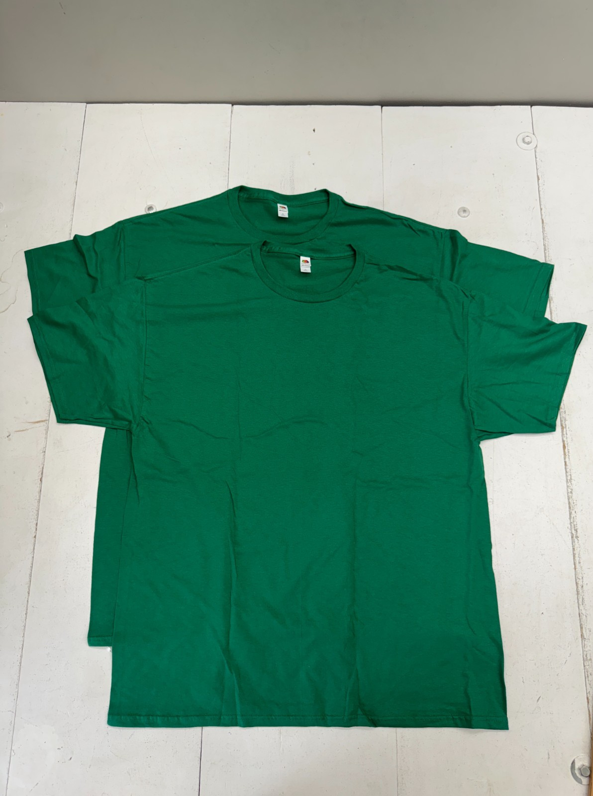 Fruit of The Loom 2 Pack Solid Green Basic Short Sleeve T Shirts Mens Size XL