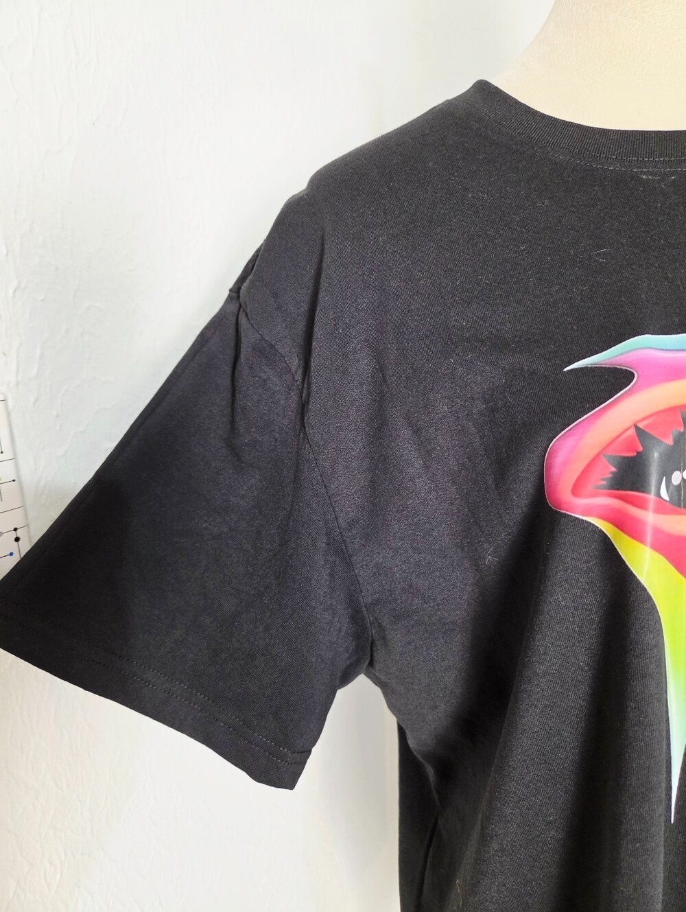 Black Graphic Tee with Colorful Abstract Face, Size XL, NWOT gallery