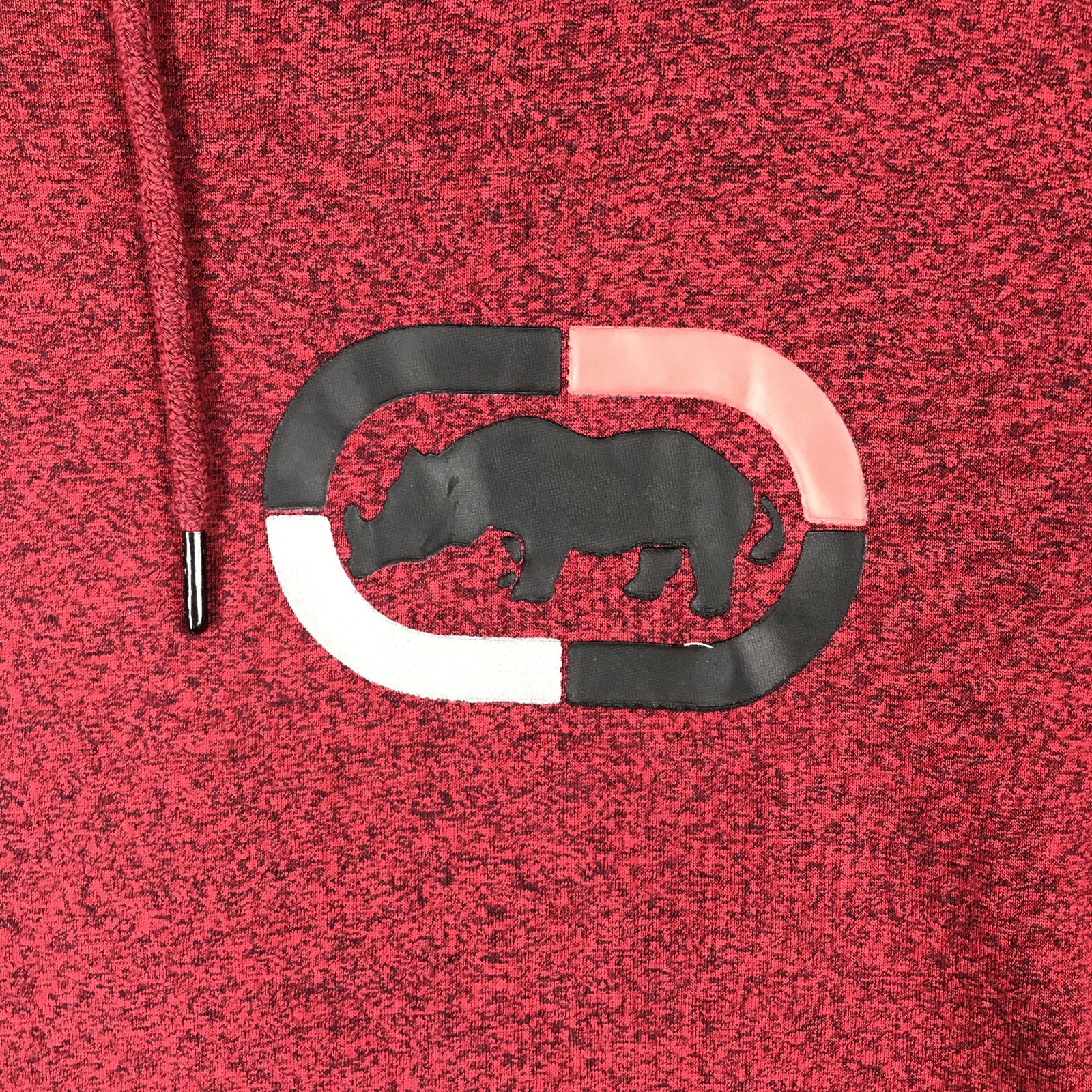 Ecko Unltd Shirt Mens XL Red Short Sleeve Hoodie Pullover Kangaroo Pocket Logo gallery