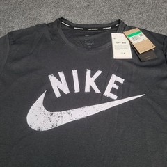Nike Shirt Mens Extra Large Black Photon Dust Miler Running UV Dri Fit Top XL