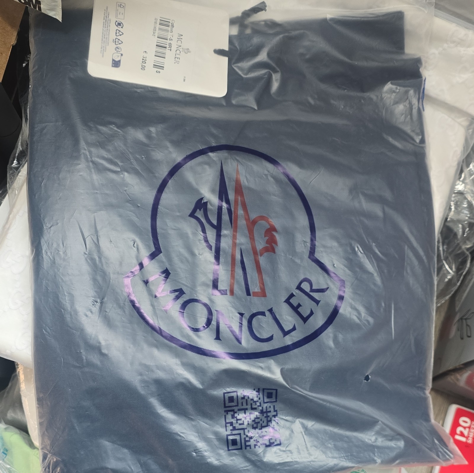 Moncler Men's Blue Solid Logo Crew Neck Short Sleeve T-Shirt S New w/ Tags gallery