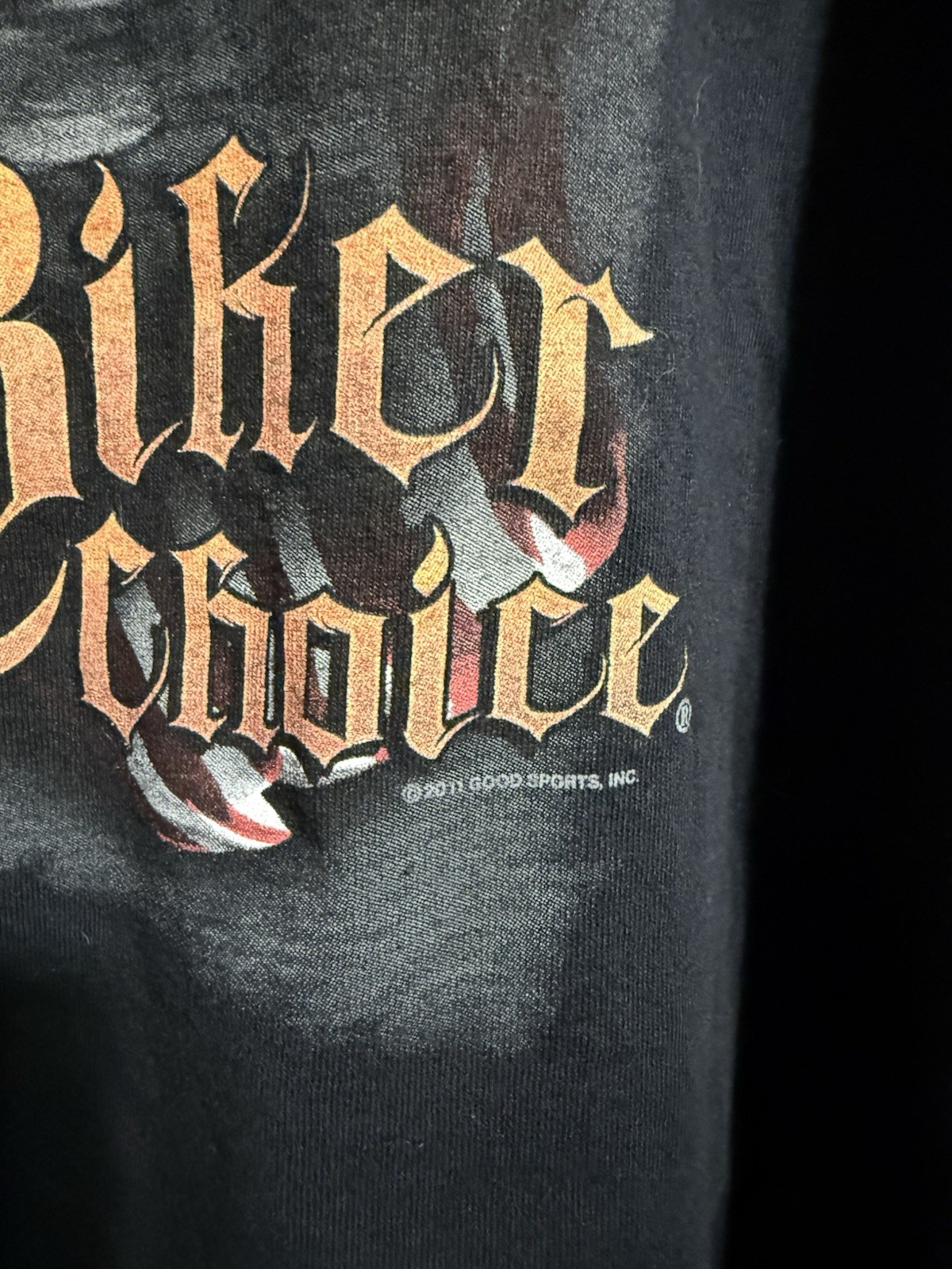 American By Birth Biker By Choice Long Sleeve T-Shirt Black Mens 3XL USA Eagle gallery