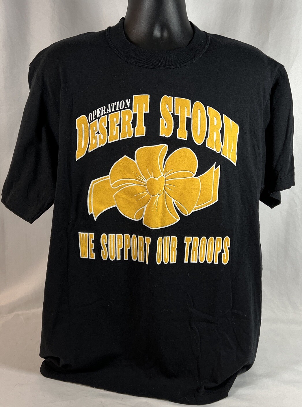 Desert Storm Mens Shirt Black 2XL Yellow Iraq War Military 90s Rare VINTAGE gallery