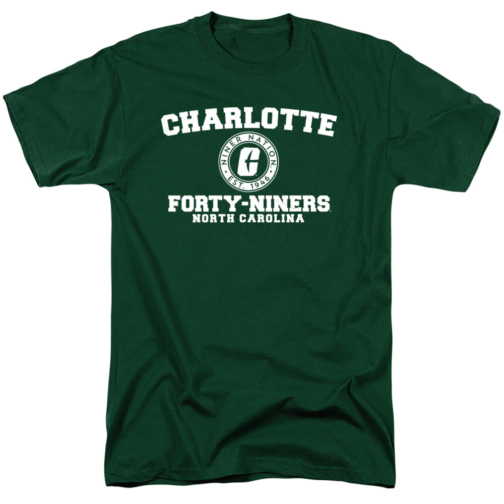 UNC Charlotte Adult T-Shirt Circle Logo, Hunter Green, S-3XL gallery