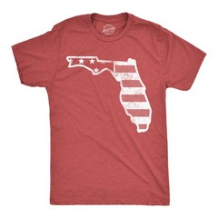 Mens Funny T Shirts American Flag Florida Awesome Fourth Of July Tee for Men