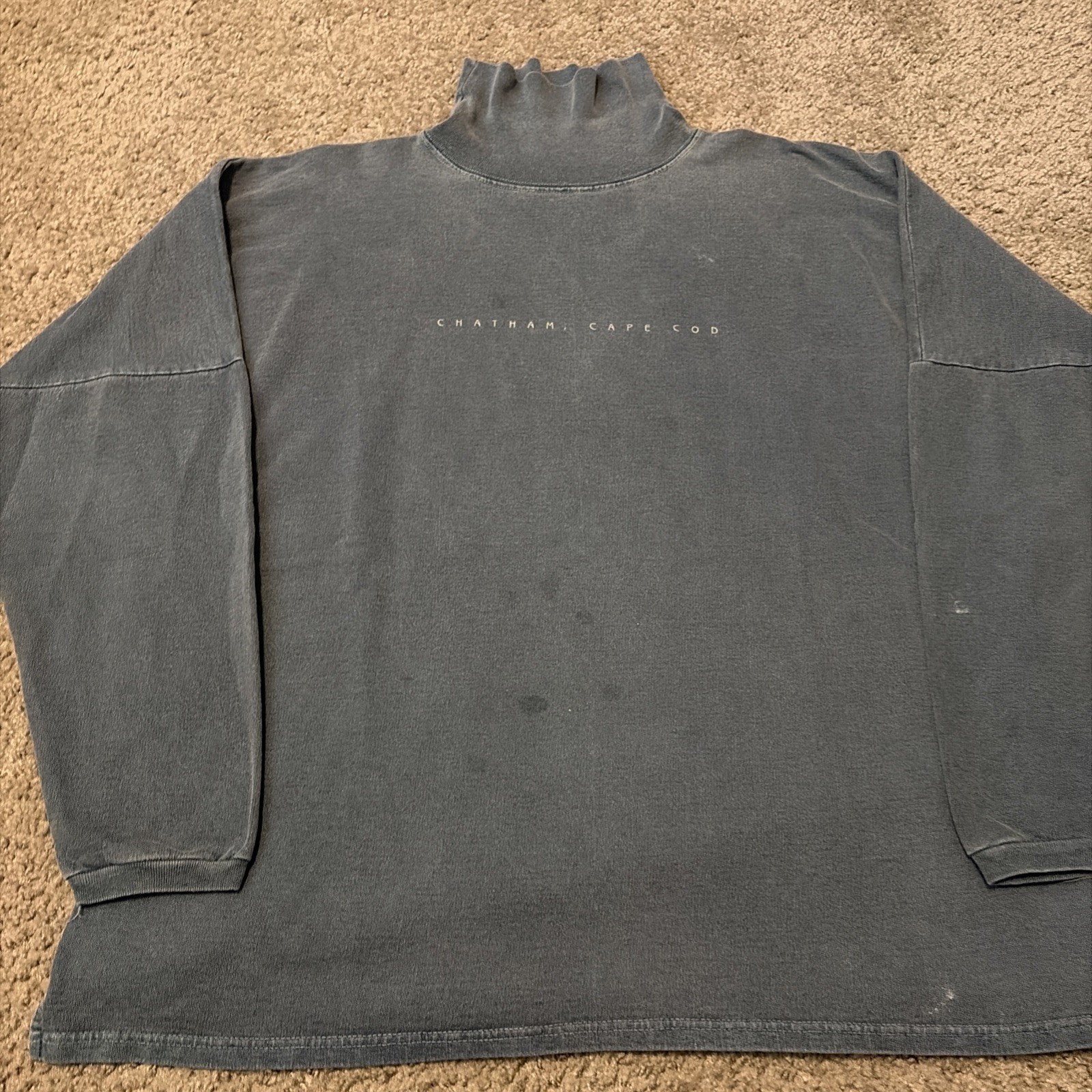 Vintage Chatham Cape Cod Massachusetts Blue Turtleneck Shirt L-XL gallery