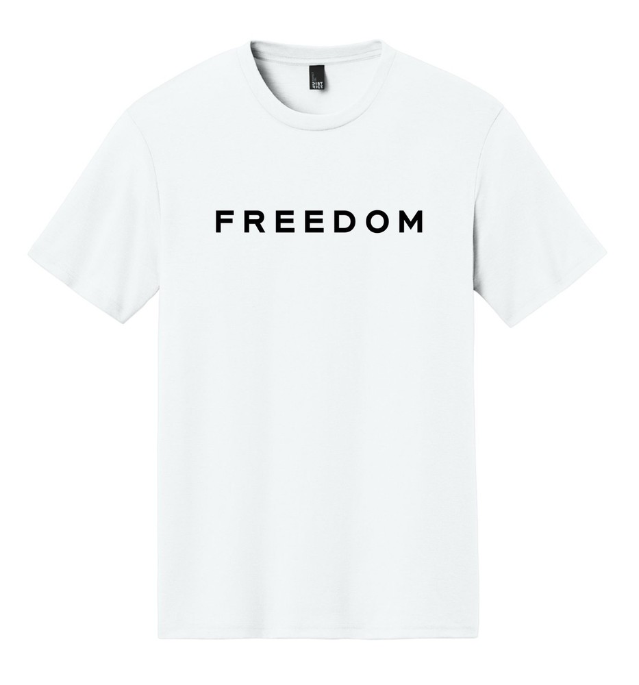 3X-LARGE Freedom White Tri-Blend T- Shirt Charlie Kirk Unisex