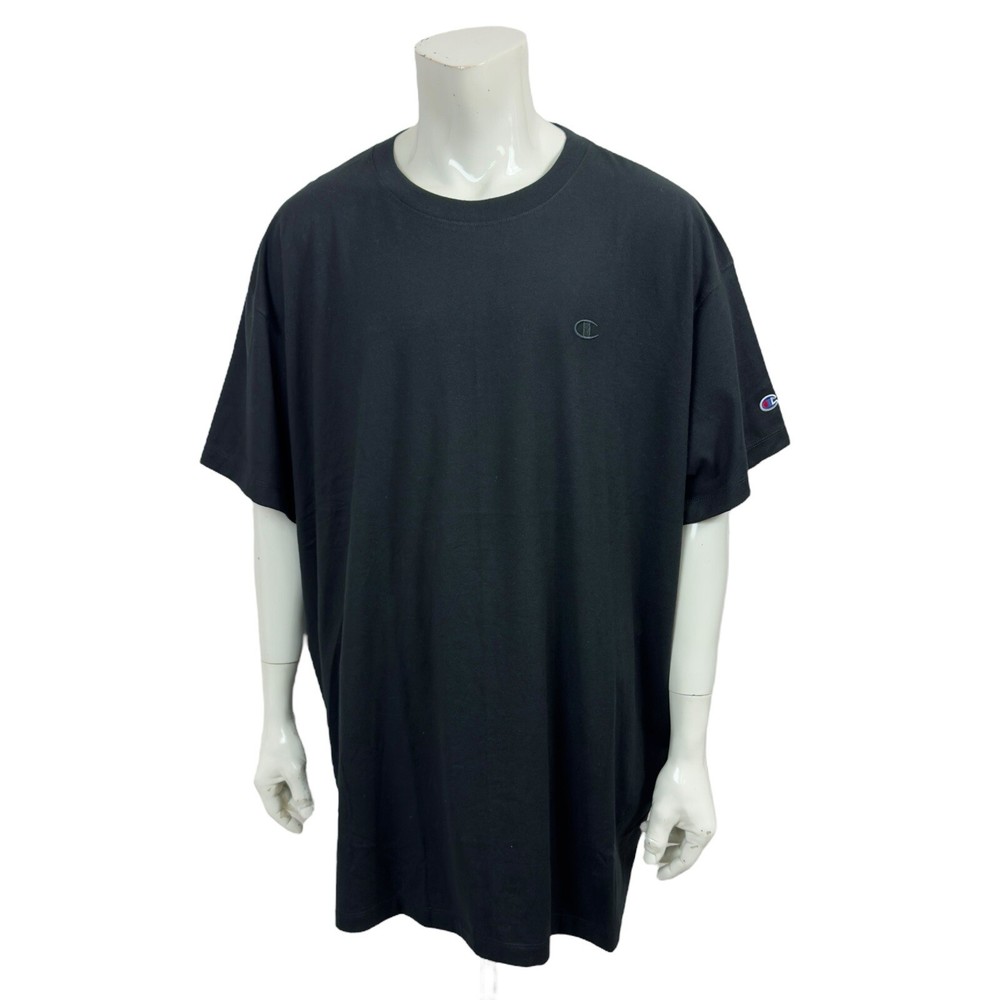 Champion Big & Tall Classic Tee Black 100% Cotton Logo Men’s 4XB New