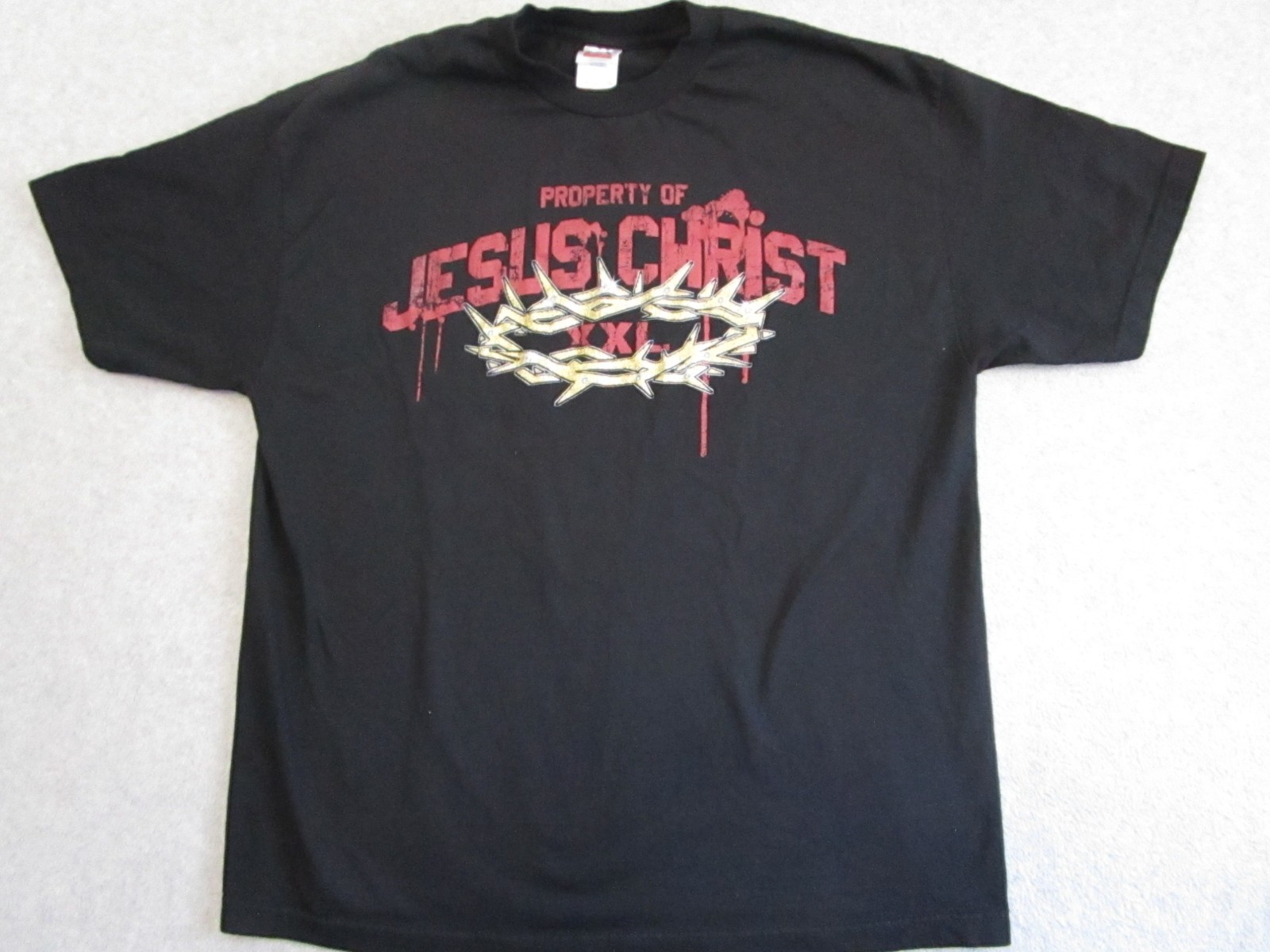 Vintage Jesus Shirt Mens XXL Black Christ Crown of Thorns Y2K Alstyle