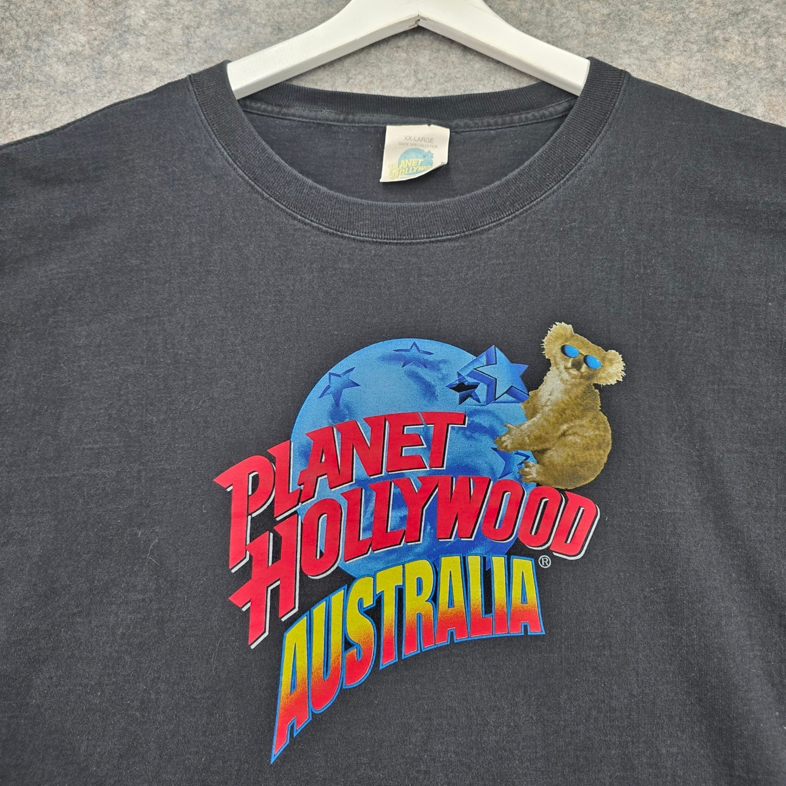 Planet Hollywood Australia T Shirt 2XL Black Koala Graphic Mens 1991 USA Made gallery