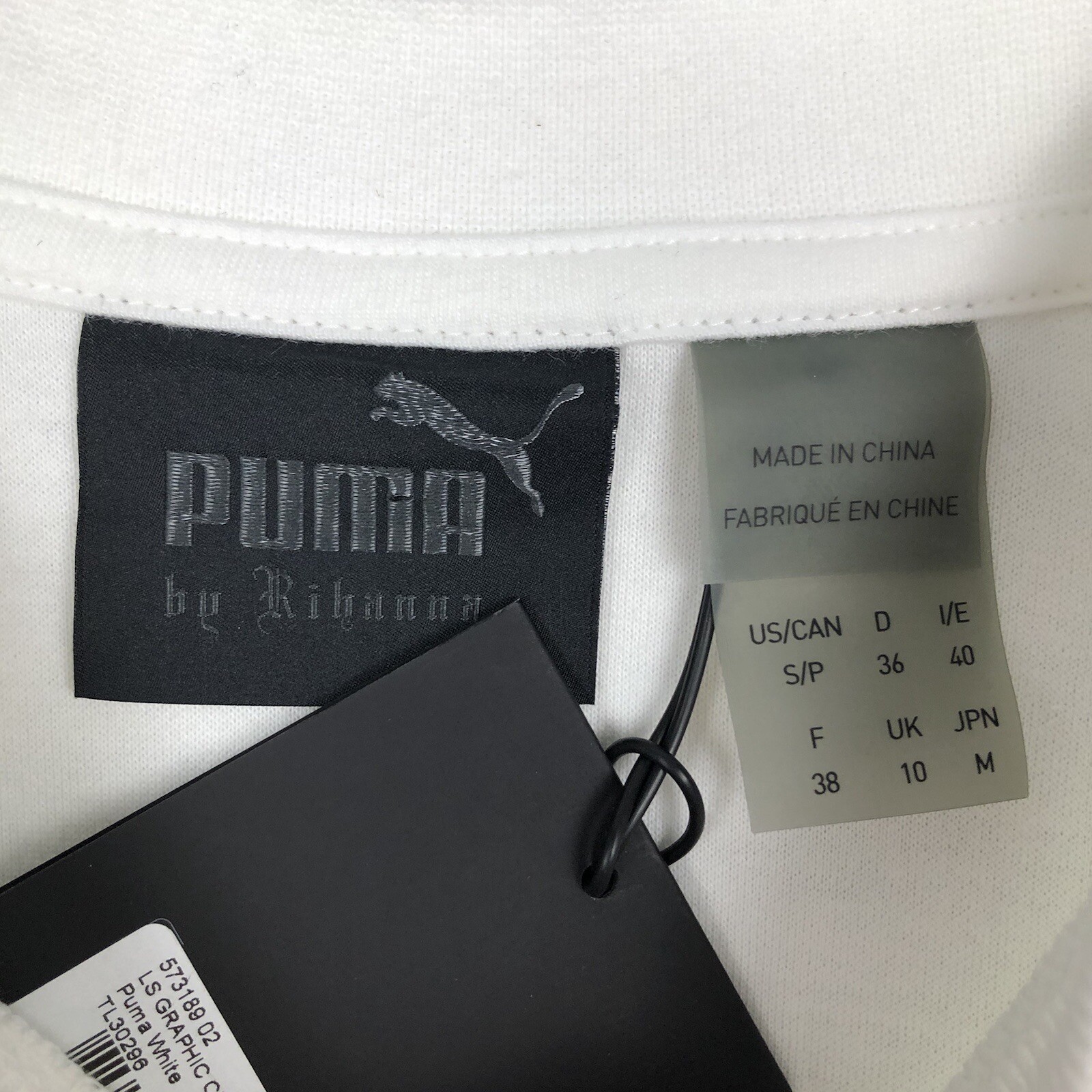 NWT Puma Fenty Rihanna Long Sleeve Crew Neck T-Shirt White Size Large $110 gallery