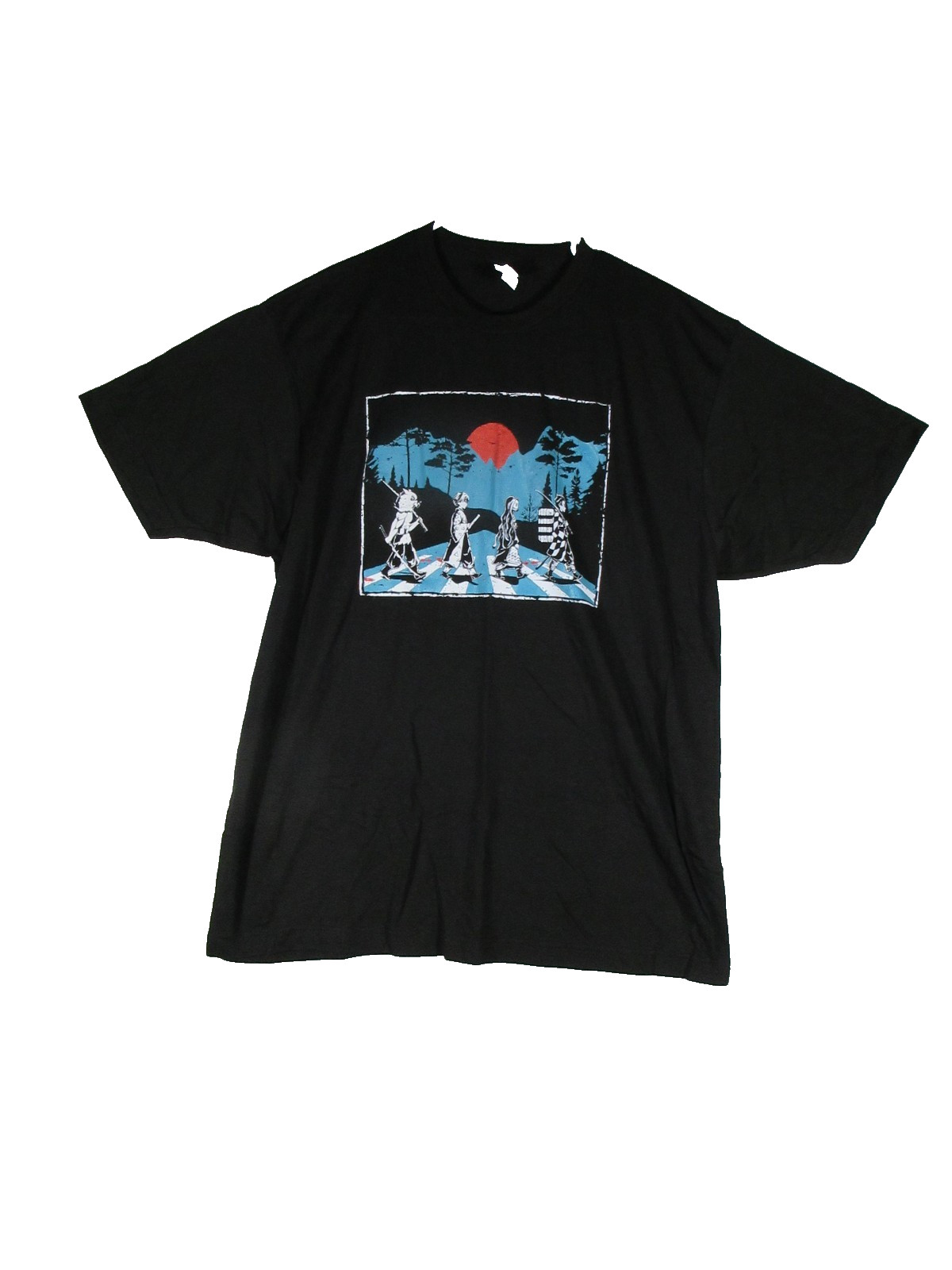 Tultex Mens Pull-On Graphic T-Shirt Crew Neck Short Sleeve Size XL Black gallery