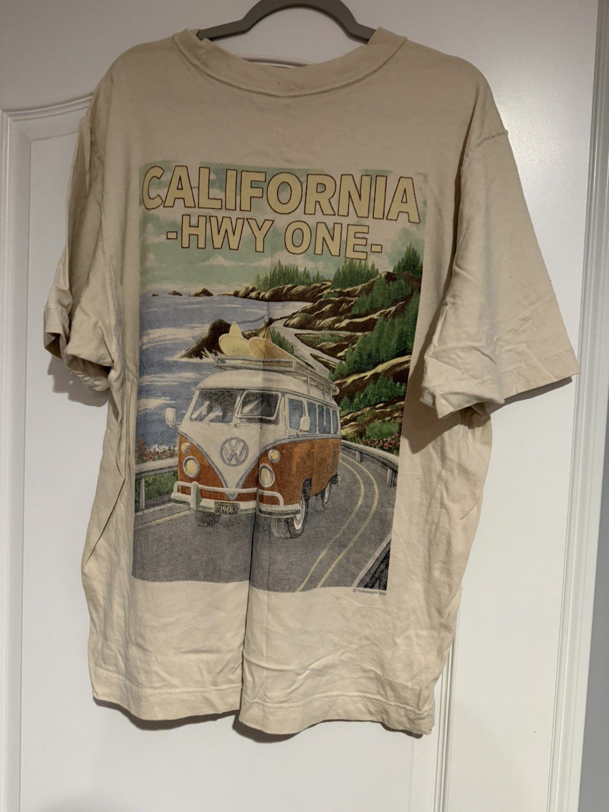 Abercrombie & Fitch Shirt Mens L Beige VW Bus California HWY One Graphic Tee gallery