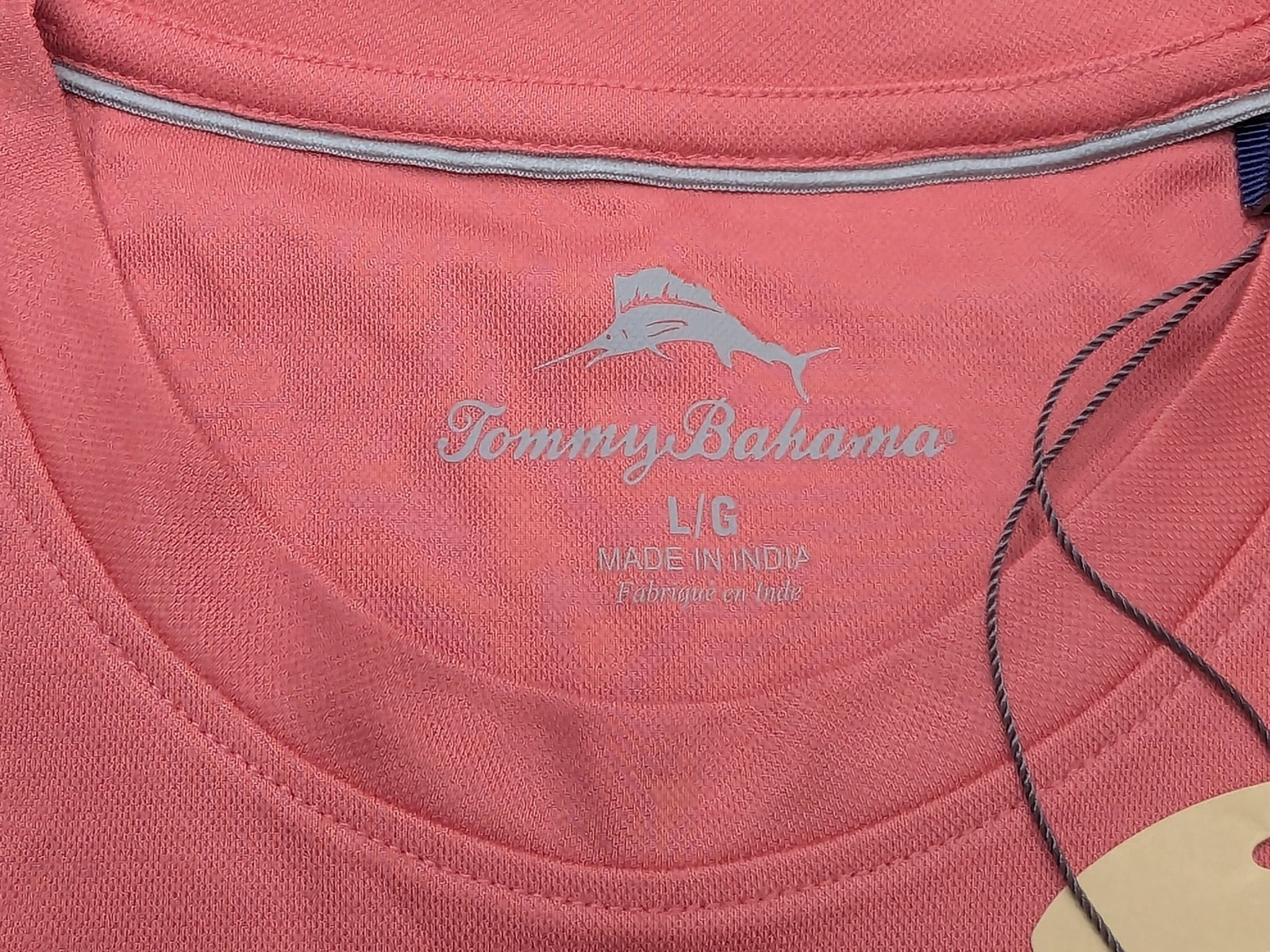 Tommy Bahama T-Shirt Mens Large Pink Performance Wicking UPF30 Beach Poly SS gallery