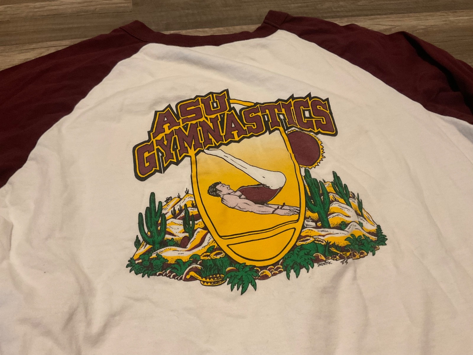 VTG SPORT TEK BASEBALL RAGLAN ASU GYMNASTICS GRAPHIC ( MENS M ) DISTRESSED gallery