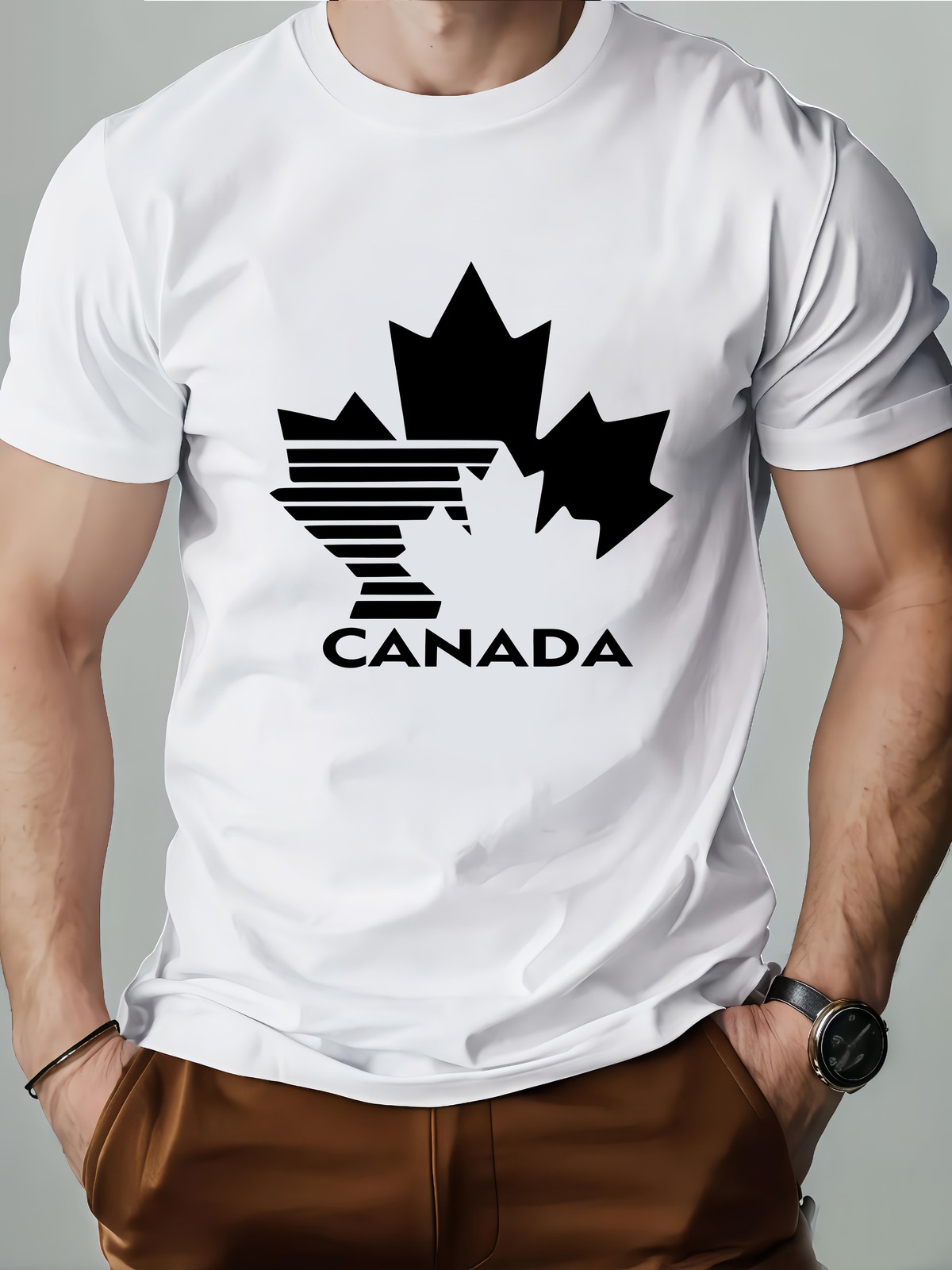 Canada Maple Leaf Graphic T-Shirt Canadian Pride Flag Style Casual Tee gallery