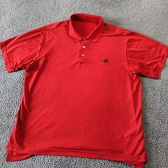 Adidas Top Tshirt Polo Mens 42-44 Medium/Large M-L Rare 2011 Red Casual Golf