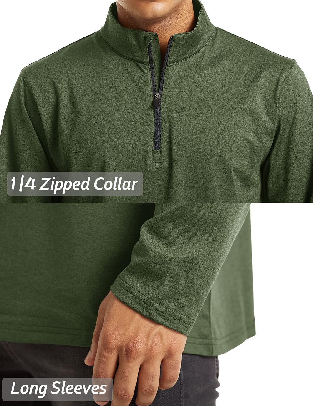 Men's 1/4 Zip Pullover Sweater Lightweight Long Sleeve Gym Workout Outdoor Shirt gallery