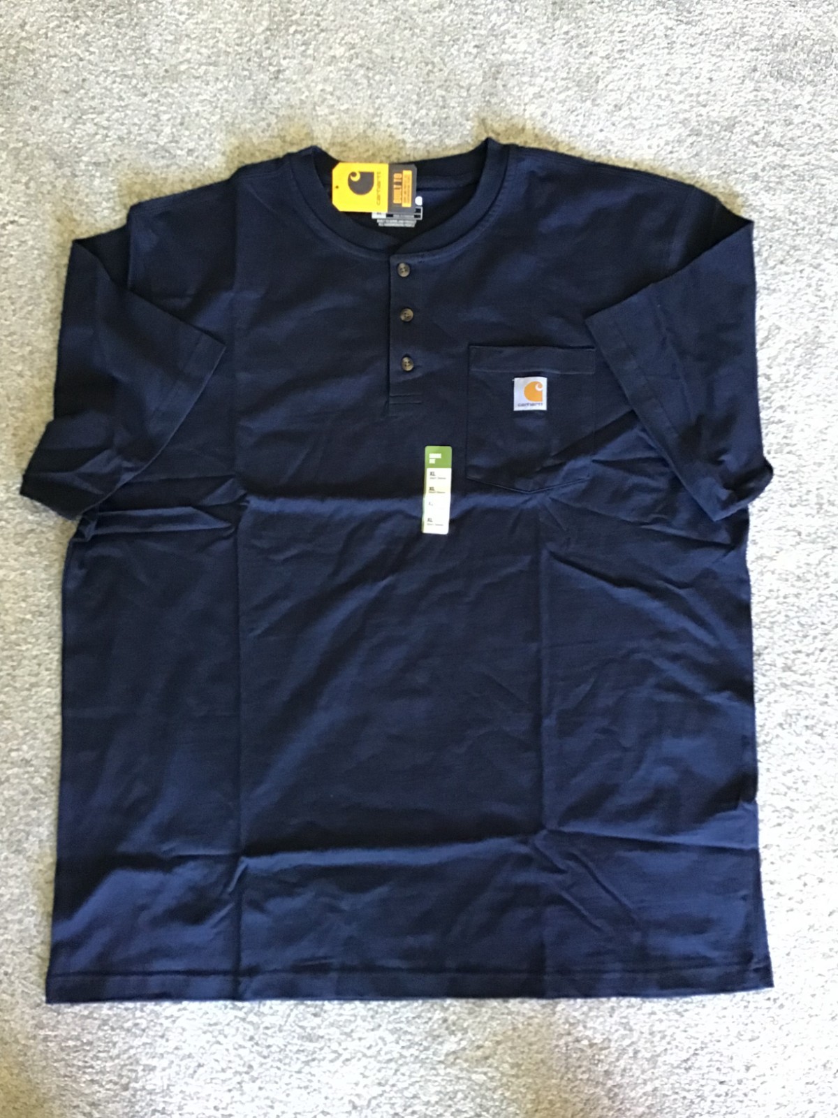 NWT!! CARHARTT MENS LOOSE FIT HEAVYWEIGHT S/S POCKET HENLEY T-SHIRT, SIZE XL gallery