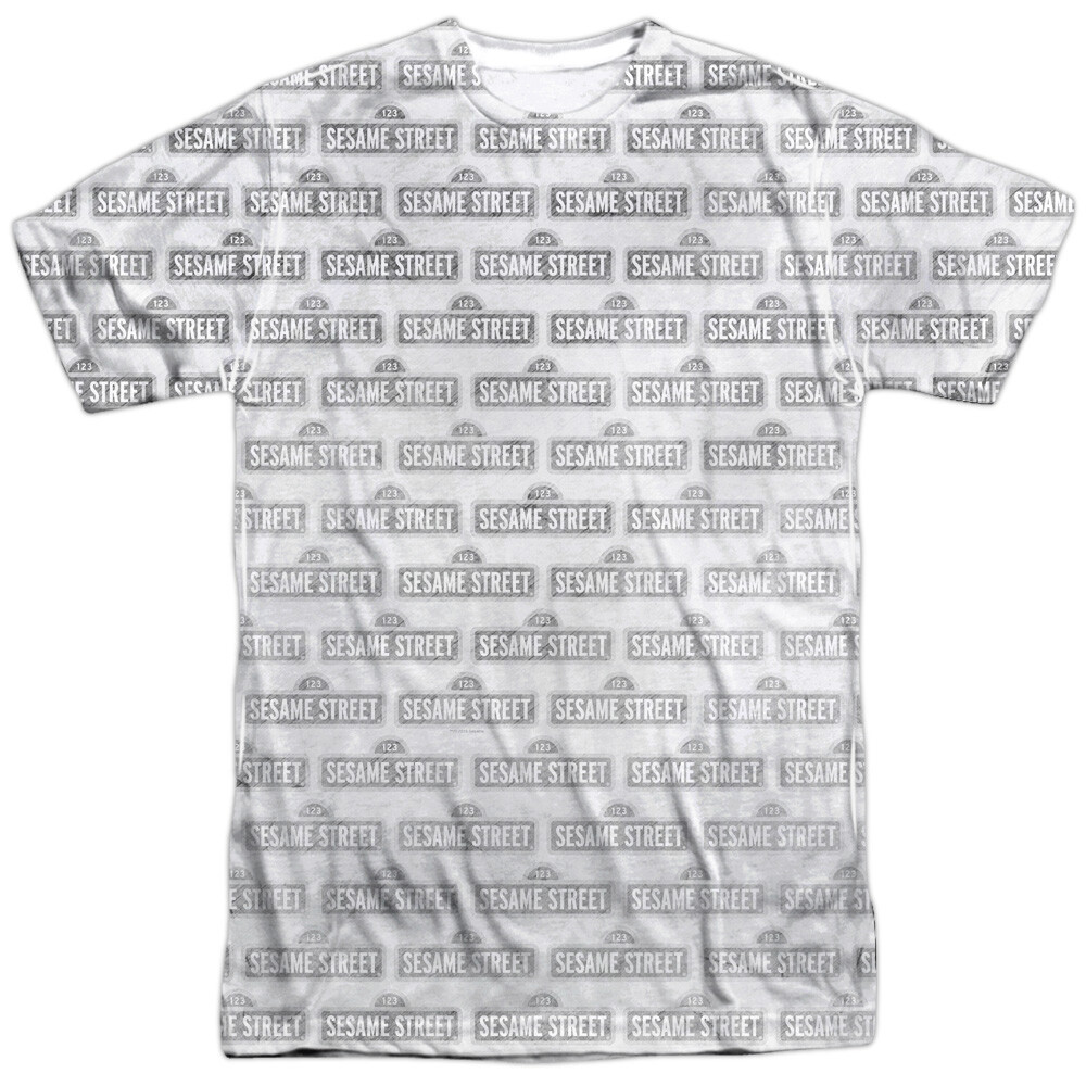 Sesame Street Bw Pattern Unisex Adult Halloween Costume T Shirt, S-3XL gallery