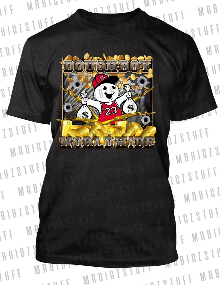 El Chapo Doughboy Worldwide Graphic Greystone Big Size Tee Shirt Big Tall 8XL