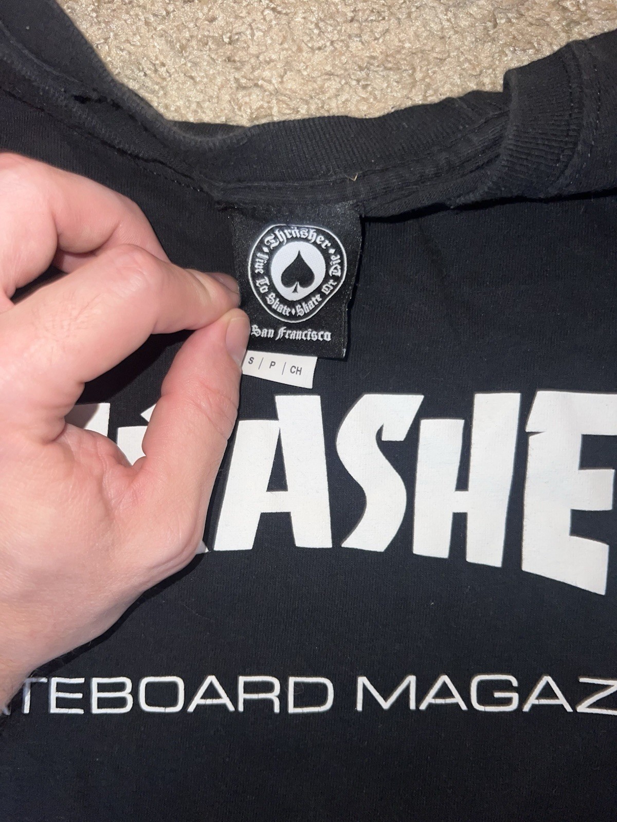 Thrasher Skateboard Magazine Mag Logo Men's Long Sleeve T-Shirt Black Size Small gallery