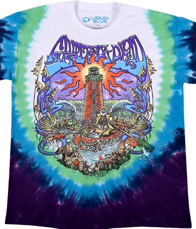 Grateful Dead Watch Tower Tie-Dye T-Shirt Liquid Blue