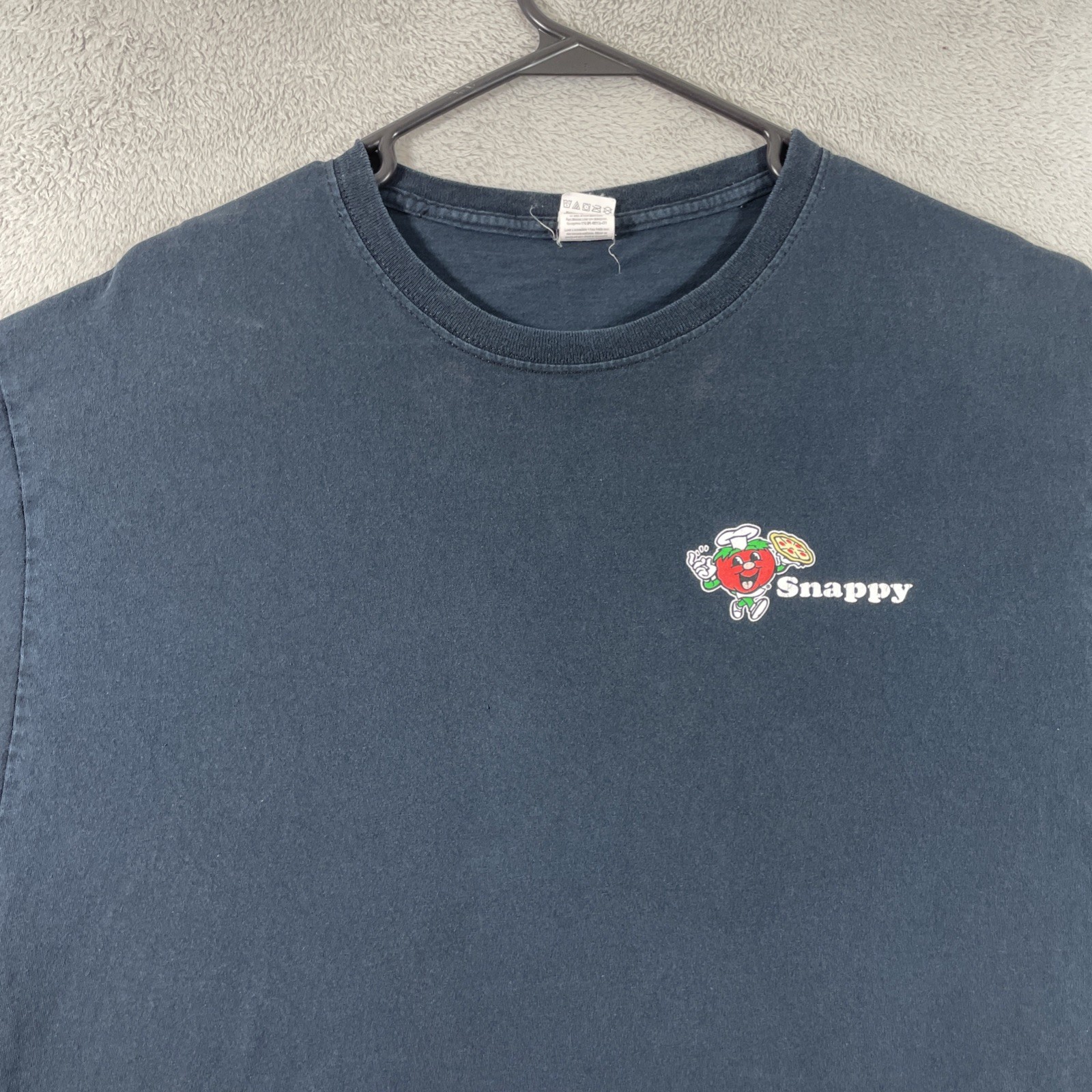 Snappy Tomato Pizza Shirt Adult Large Black Graphic Tee Short Sleeve READ gallery