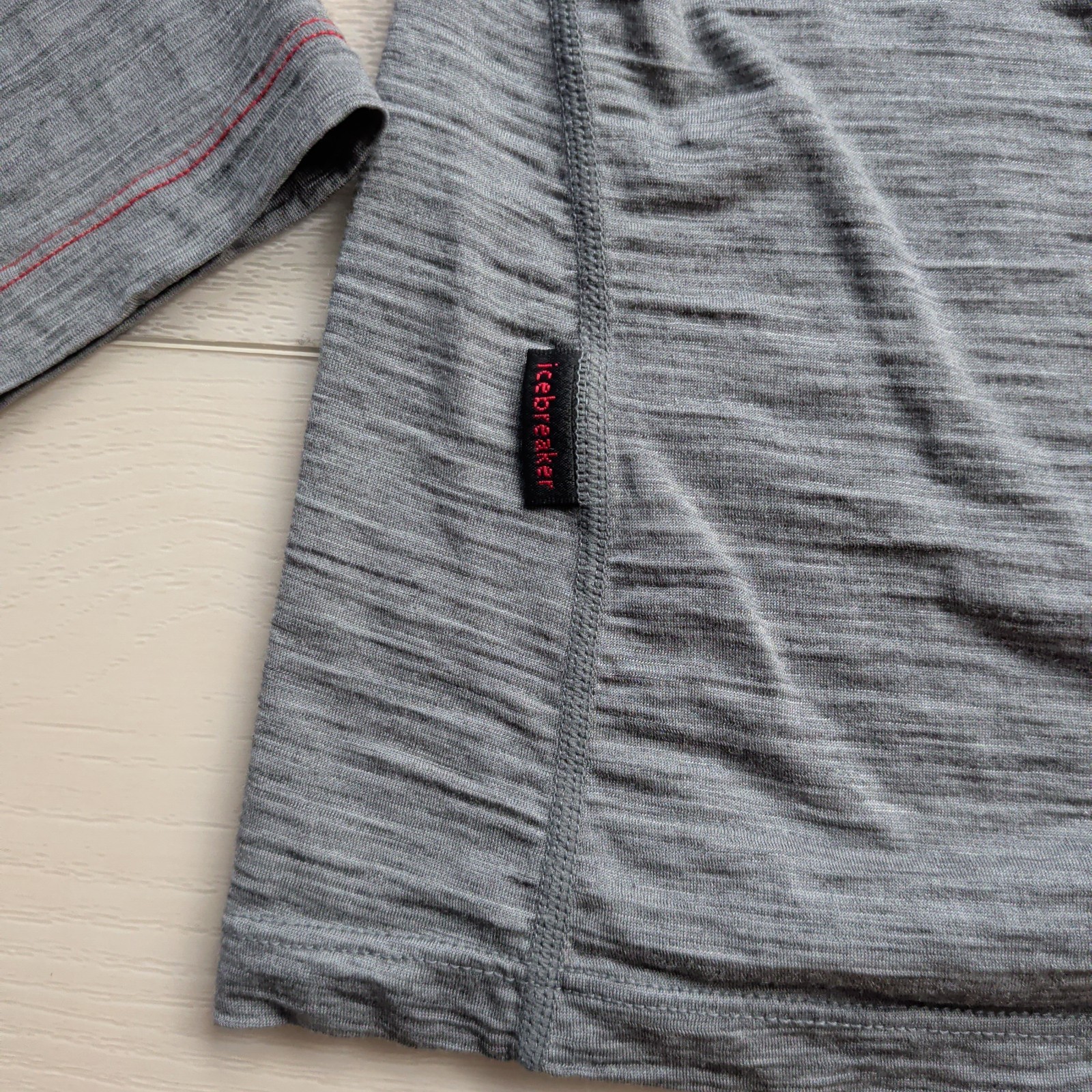 Icebreaker Shirt Mens XXL Gray Merino Wool Long Sleeve Crew Thermal Base Layer gallery
