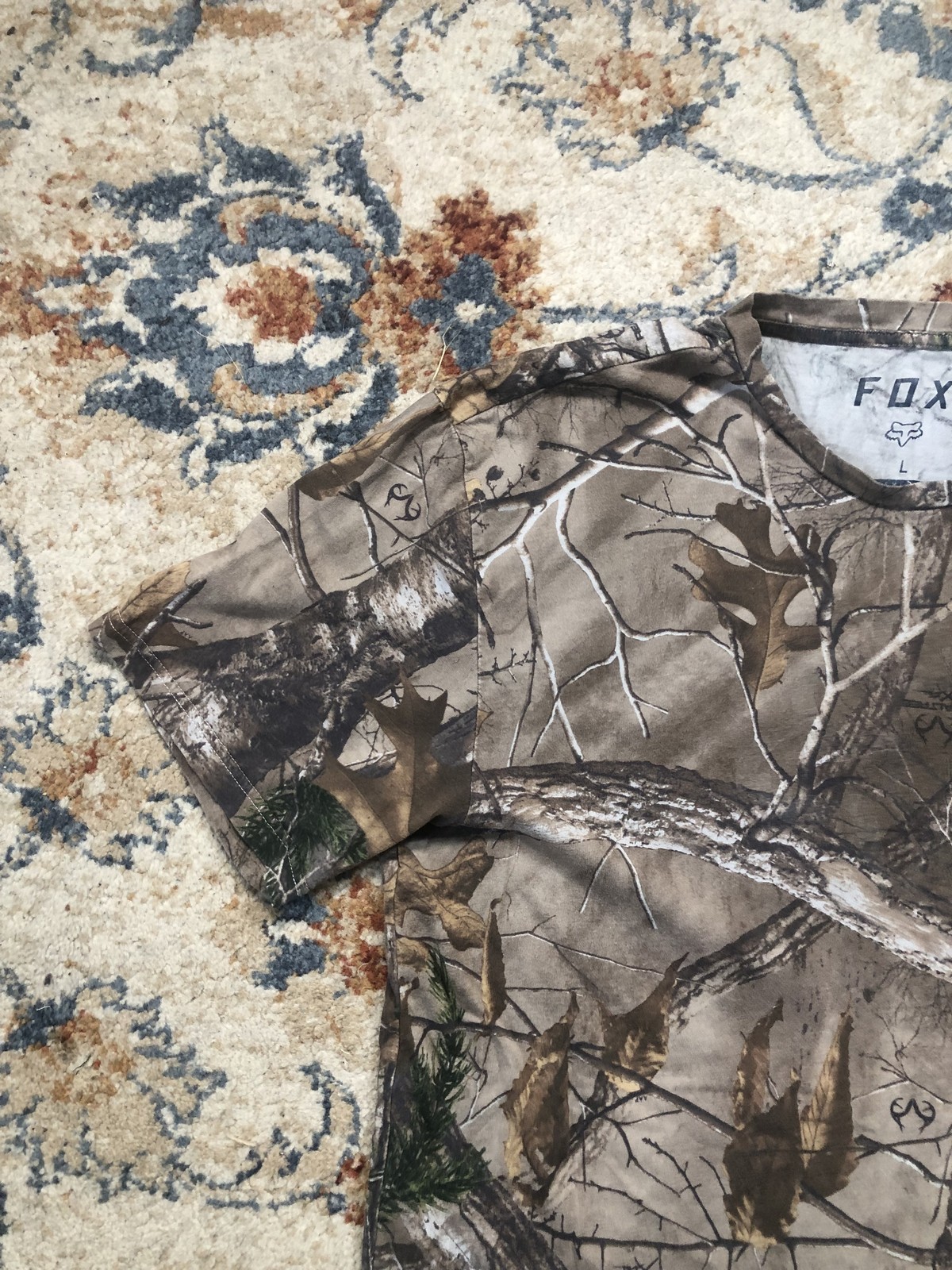Fox Shirt Mens Large Camo Realtree Short Sleeve Crewneck Outdoor Hunting Tee gallery