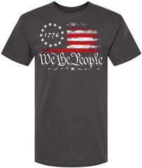 We the People 1776 Distressed US Flag T-Shirt USA Independence Day Patriotic Tee
