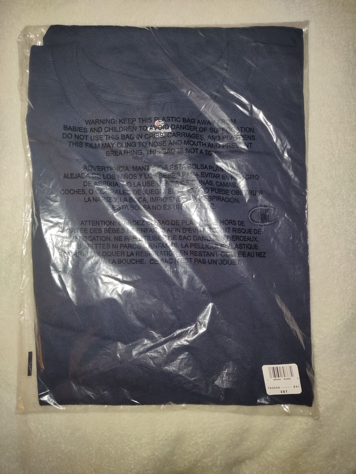 Men's Champion T-shirt Color Navy Blue Size 3XLT New With Tags gallery