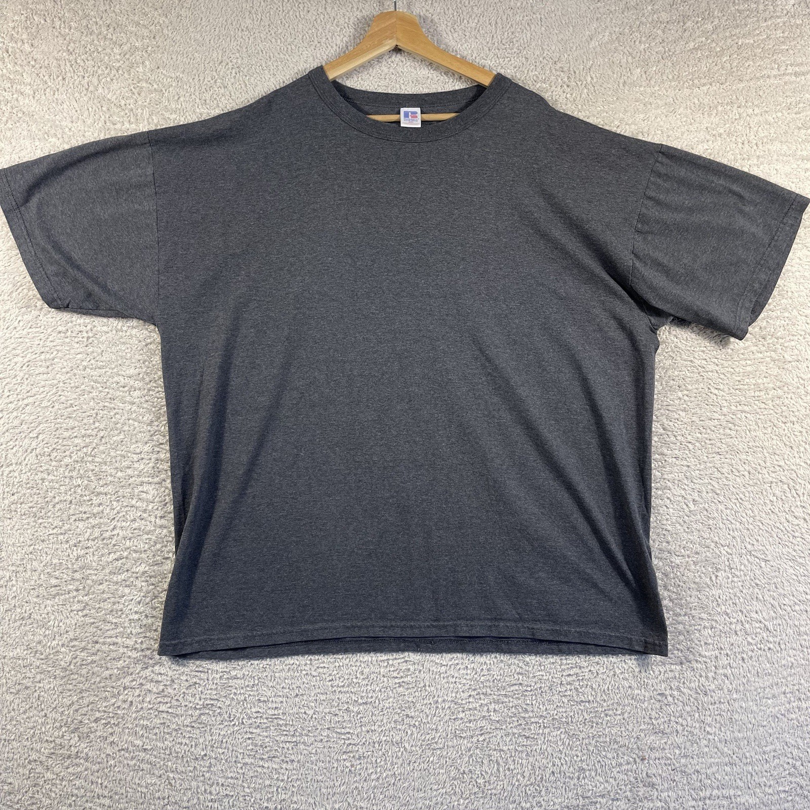 Vintage Russell Athletic Blank T-Shirt Adult 2XL Gray Y2K YZY Crewneck Grunge gallery