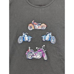 Casey Coleman Black Cotton Embroidered Motorcycle Graphic T-Shirt Men M/L Turkey