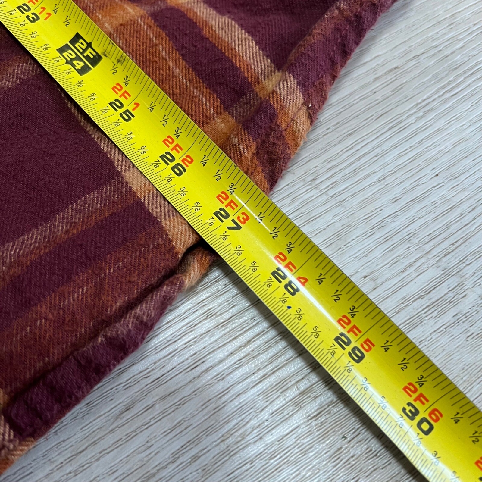 Ben Sherman Mens XL Plaid Red Orange Long Sleeve Flannel Shirt Punk Blitz GBH gallery