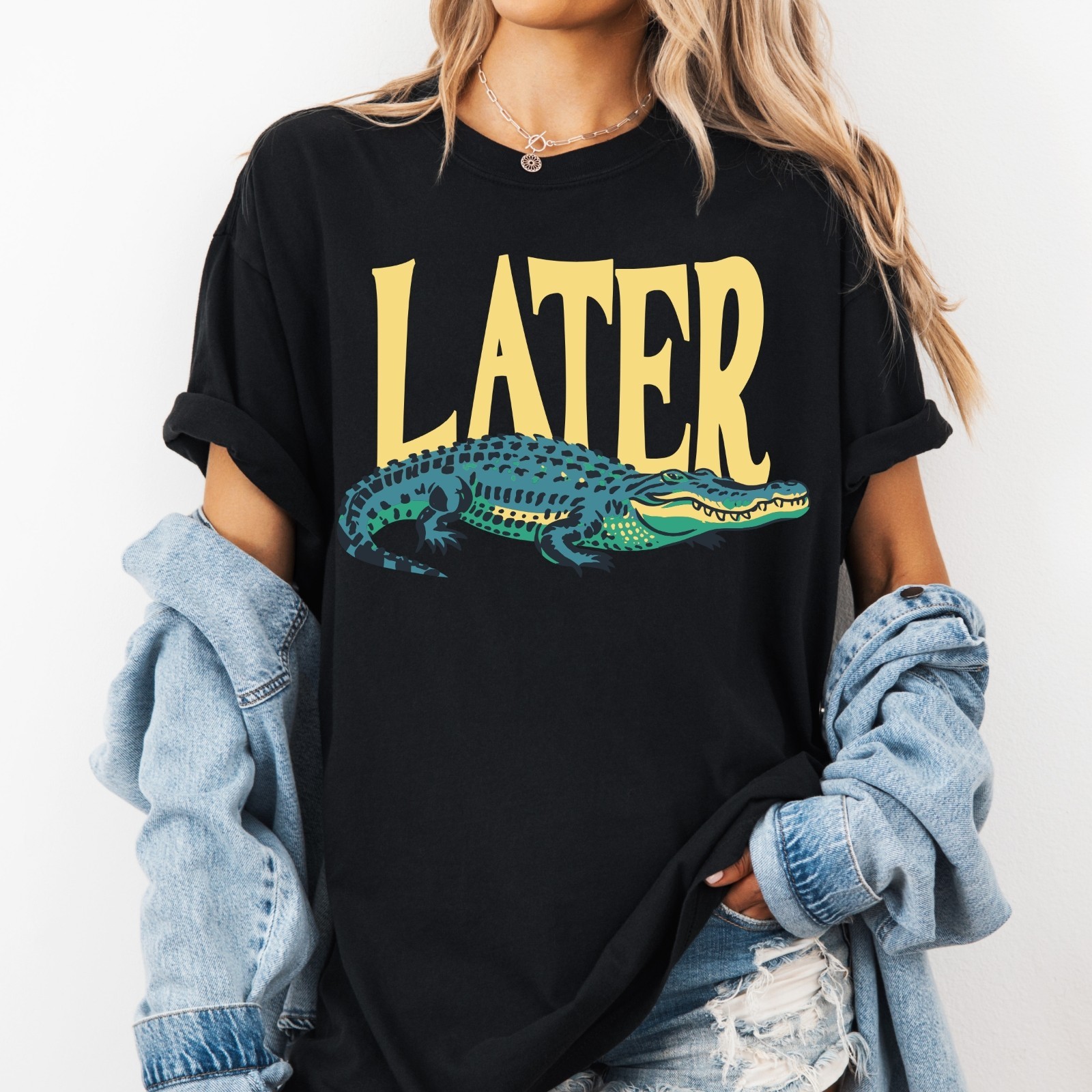 Unisex Alligator T Shirt, Vintage Retro Later Gator Graphic Comfort Colors Tee