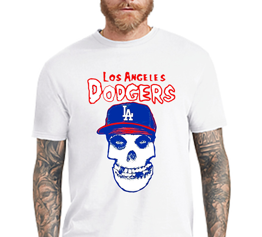 Los Angeles Dodgers Throwback Misfits shirt LA Doyers Punk Rock Funny MLB Blue 1 gallery
